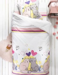 Linge De Lit Enfant à Motifs Chats Chamour 1 Personne - Coton