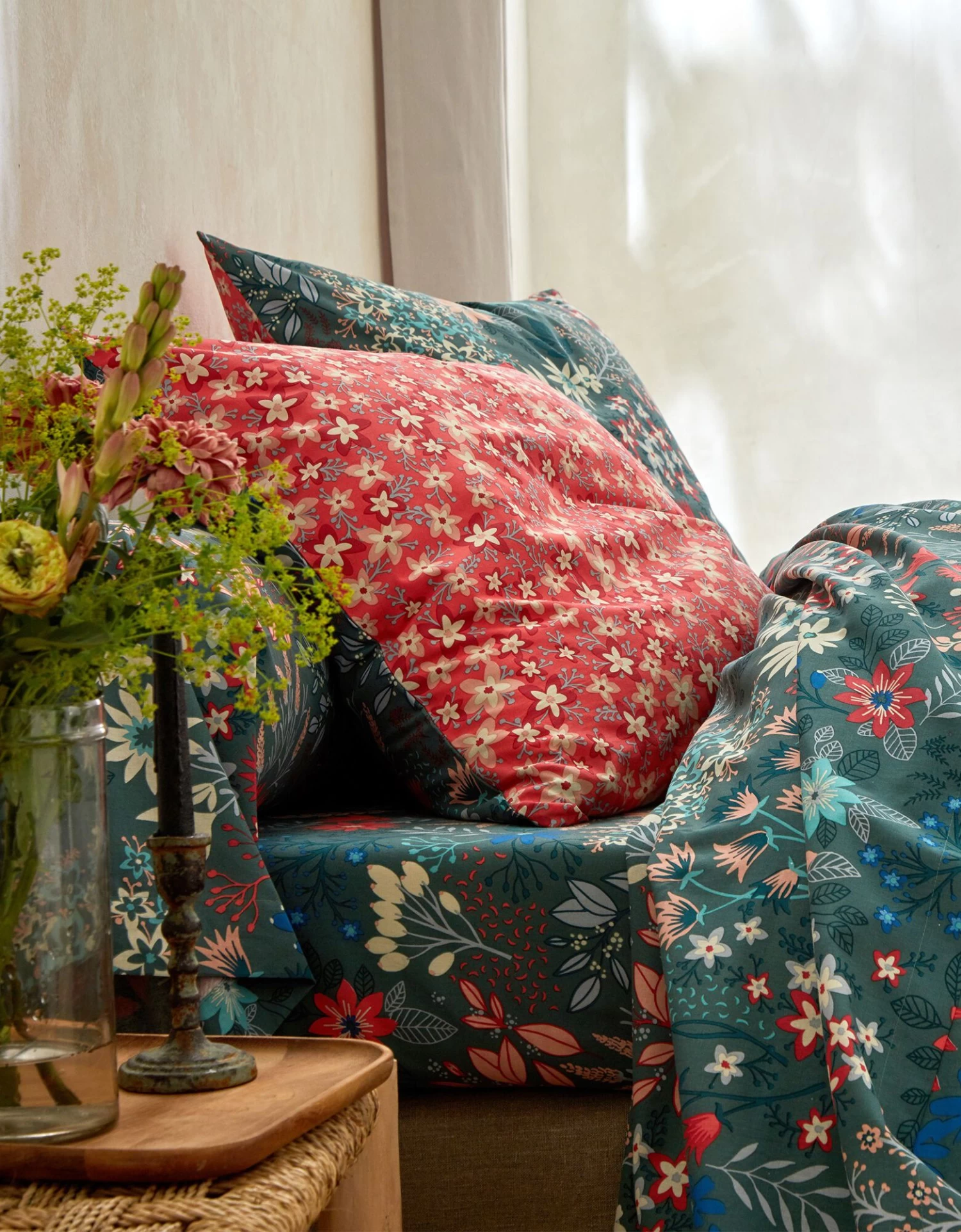 Linge De Lit Flore En Coton Imprimé Fleuri – Image 2