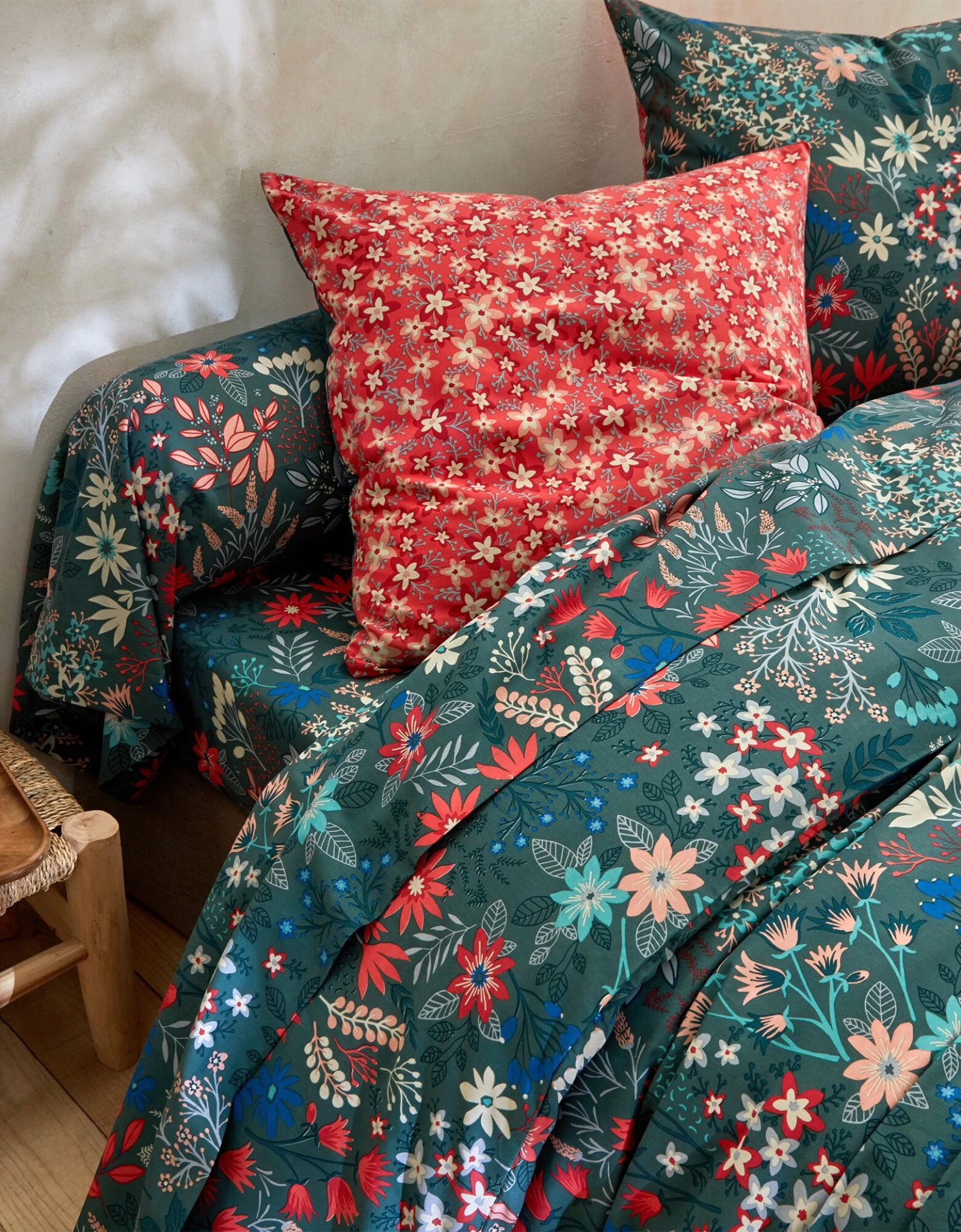 Linge De Lit Flore En Coton Imprimé Fleuri – Image 3