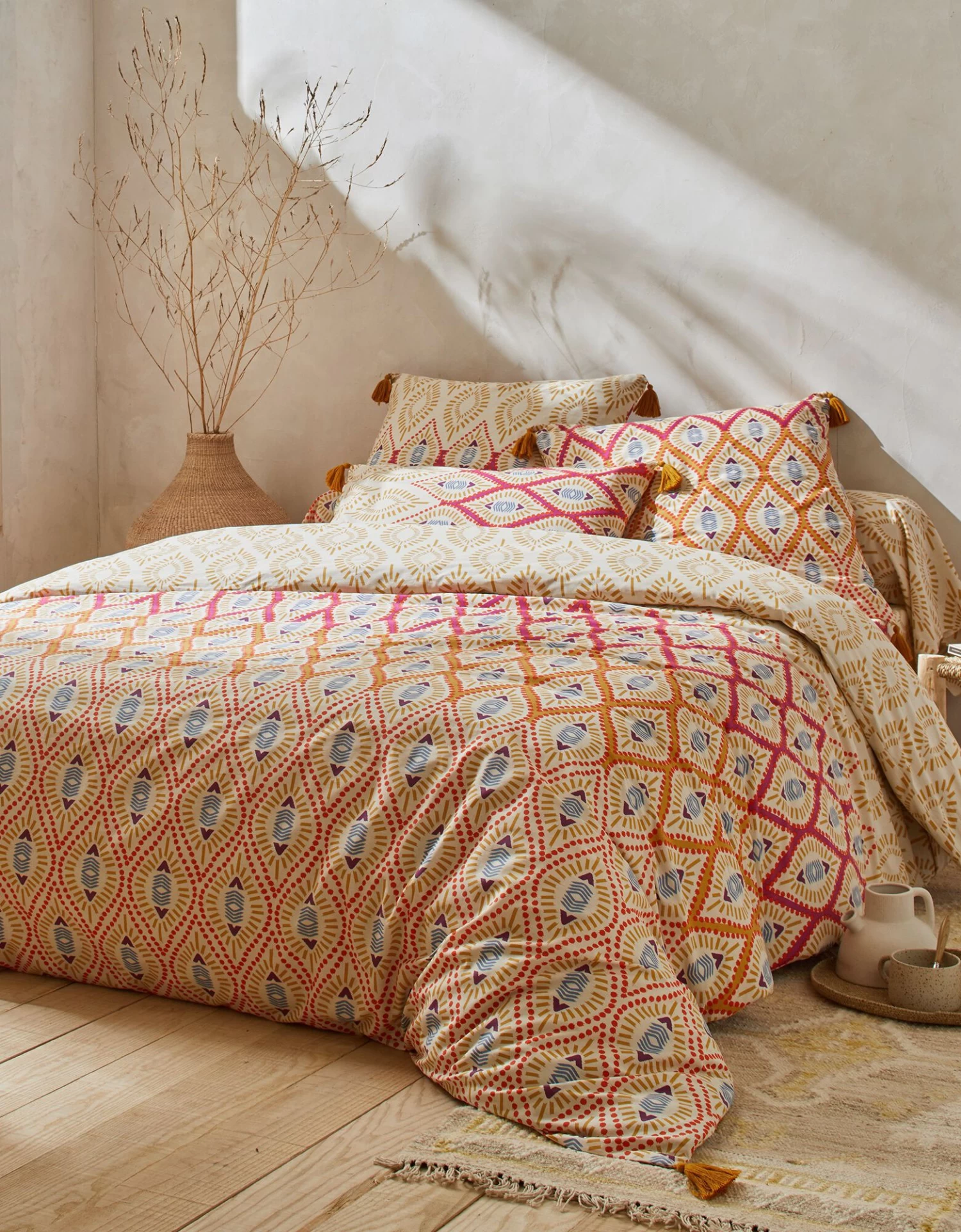 Linge De Lit Lina En Coton Imprimé Finition Pompons – Image 3