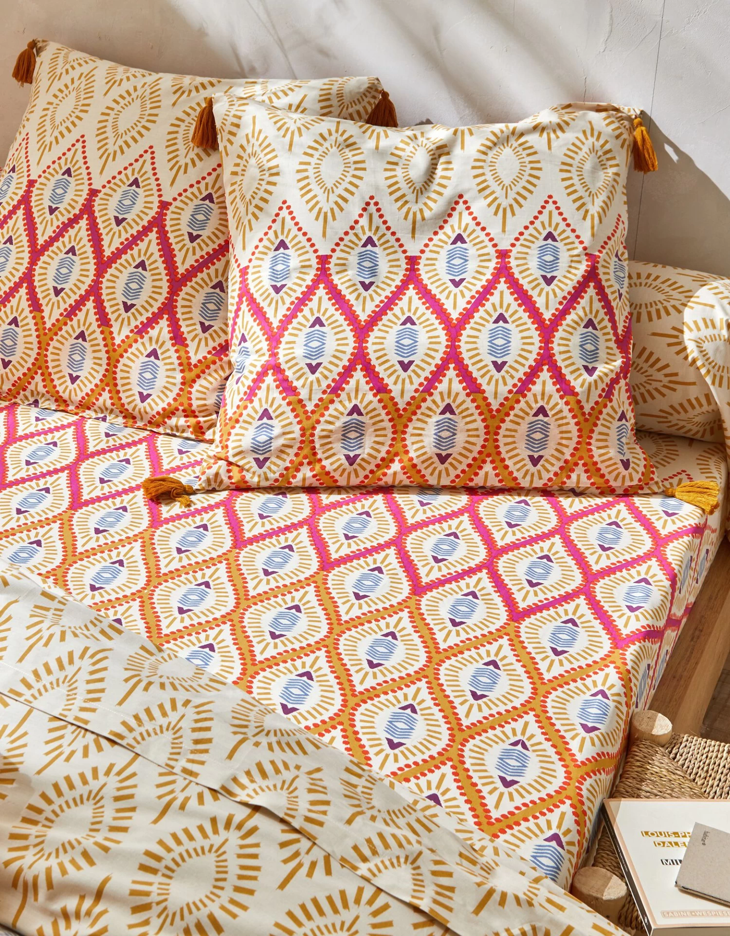 Linge De Lit Lina En Coton Imprimé Finition Pompons – Image 6