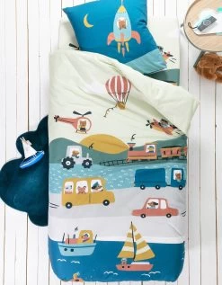 Linge De Lit Enfant Trafic Imprimé 1 Personne - Coton