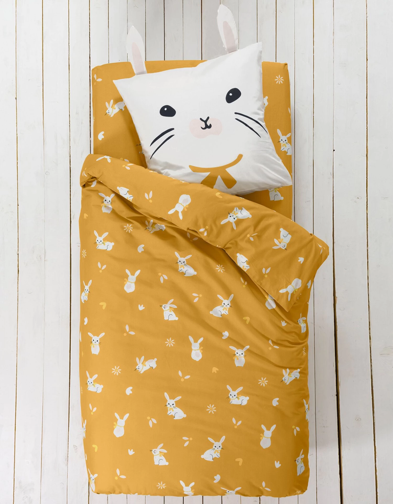 Linge De Lit Enfant Imprimé Lapinou 1 Personne - Coton Biologique – Image 5