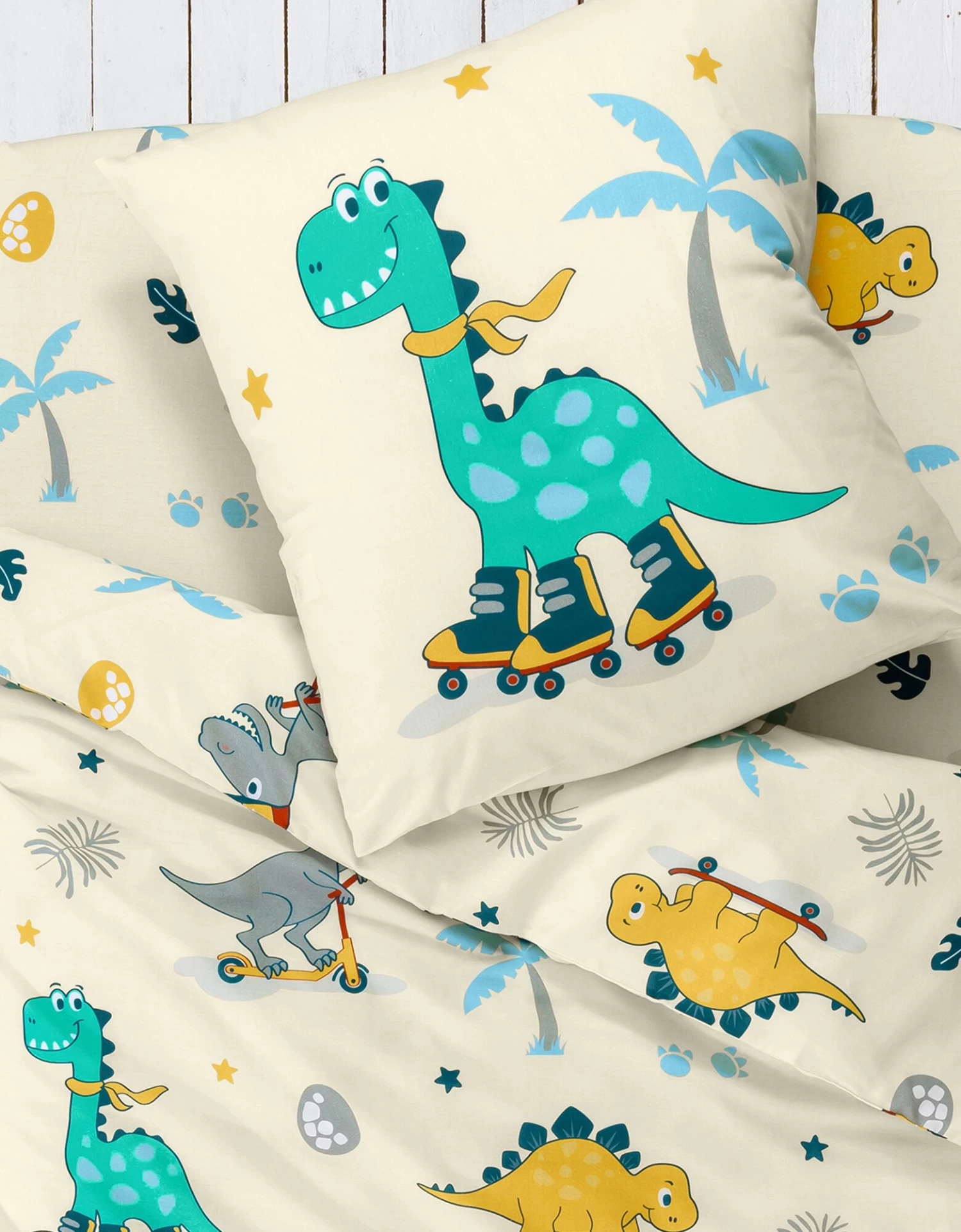 Linge De Lit Enfant à Motifs Skate Dinoroul 1 Personne - Coton – Image 2