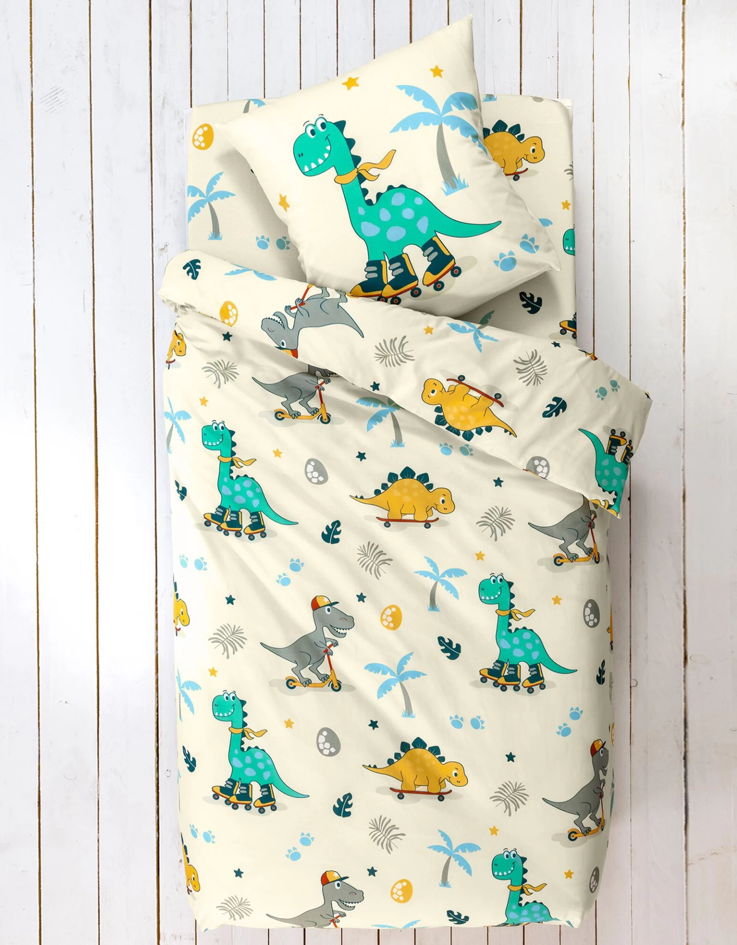 Linge De Lit Enfant à Motifs Skate Dinoroul 1 Personne - Coton – Image 7