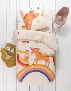 Linge De Lit Enfant Coton - Imprimé Princesse Et Licorne