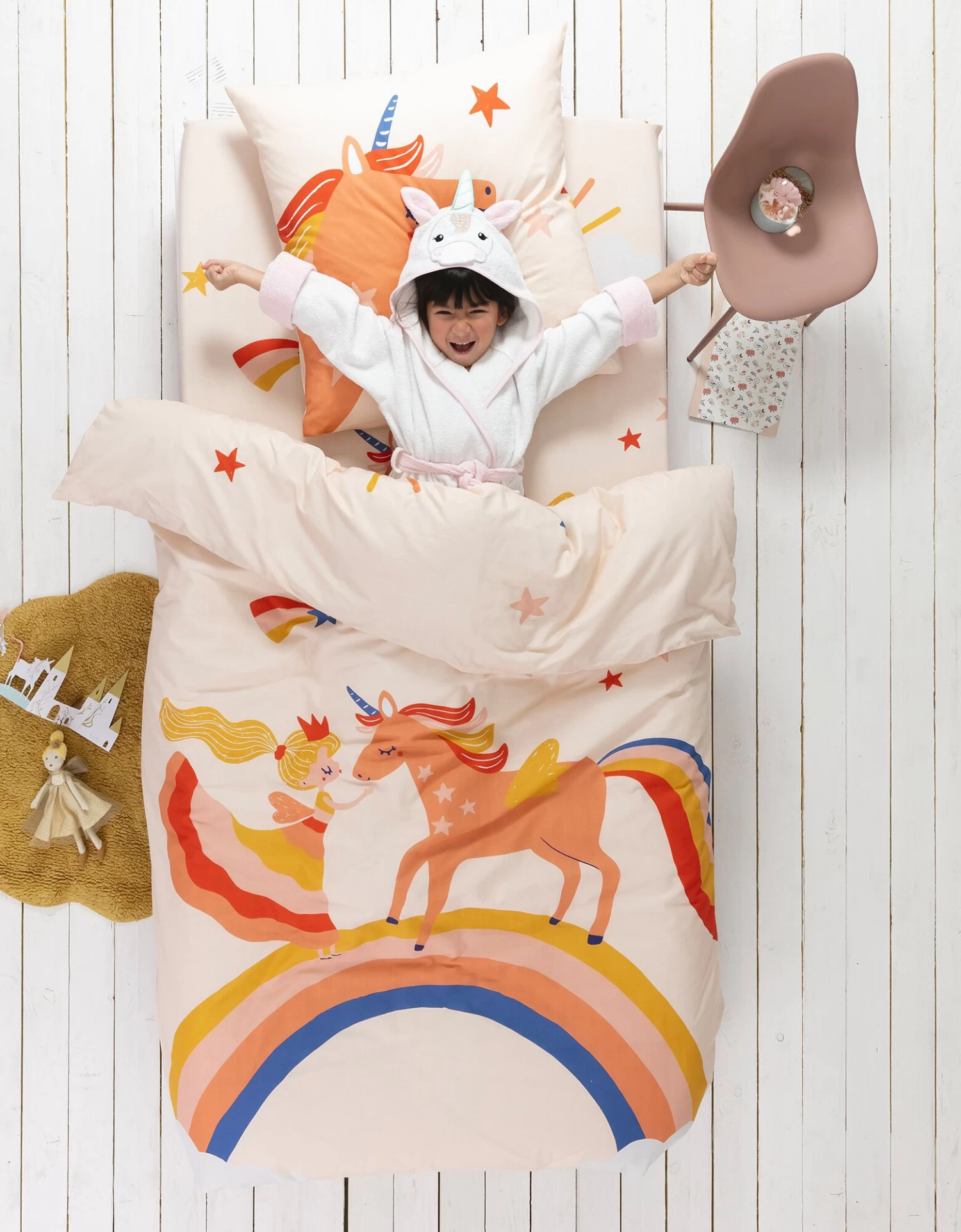 Linge De Lit Enfant Coton - Imprimé Princesse Et Licorne – Image 2