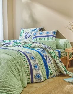 Linge De Lit Adèle Imprimé Feuillage Graphique - Coton