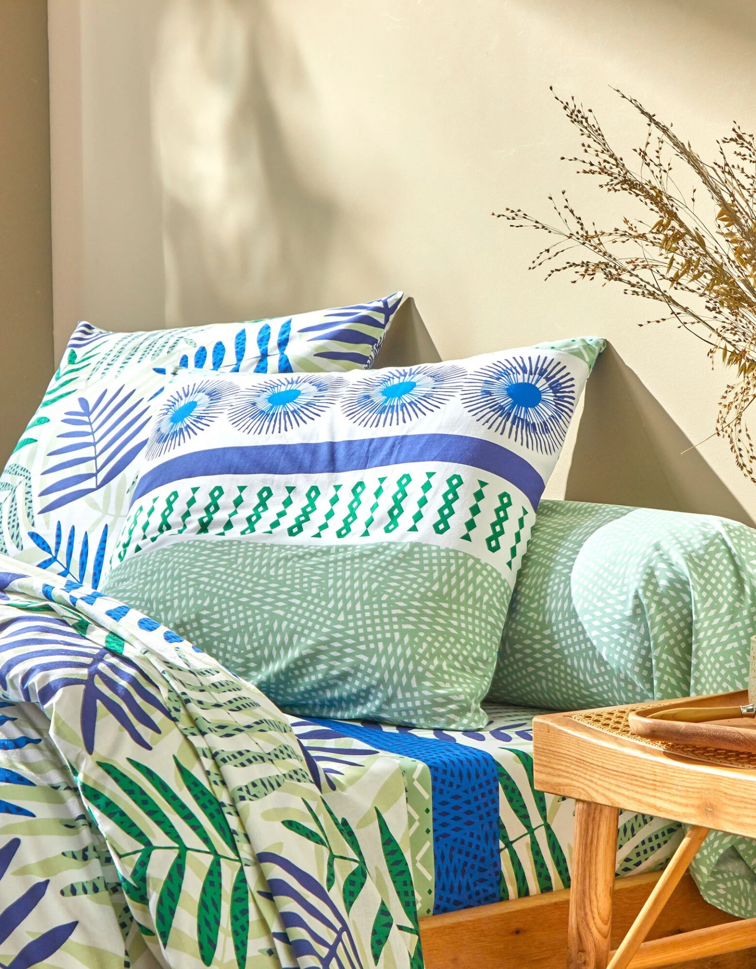 Linge De Lit Adèle Imprimé Feuillage Graphique - Coton – Image 2