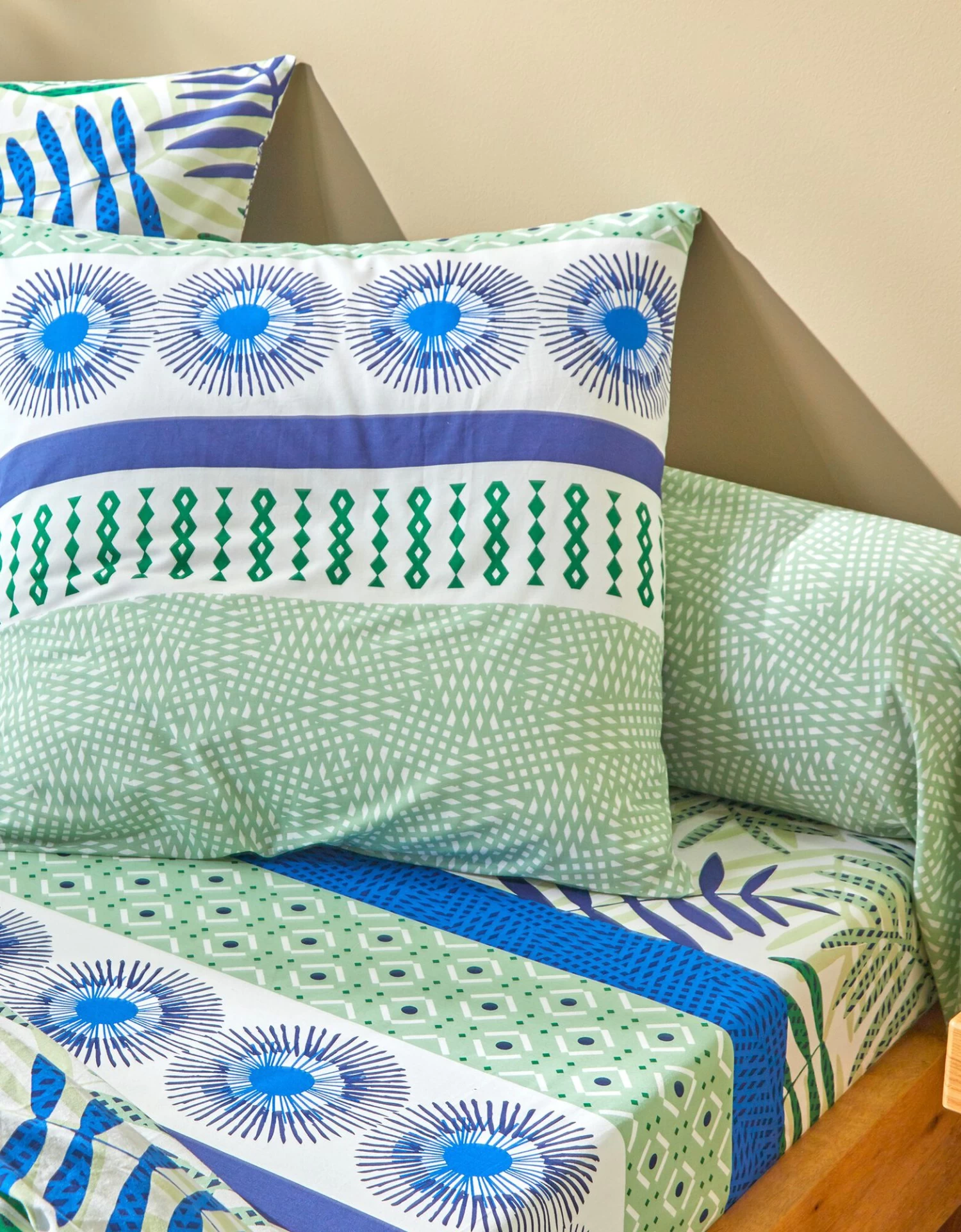 Linge De Lit Adèle Imprimé Feuillage Graphique - Coton – Image 3