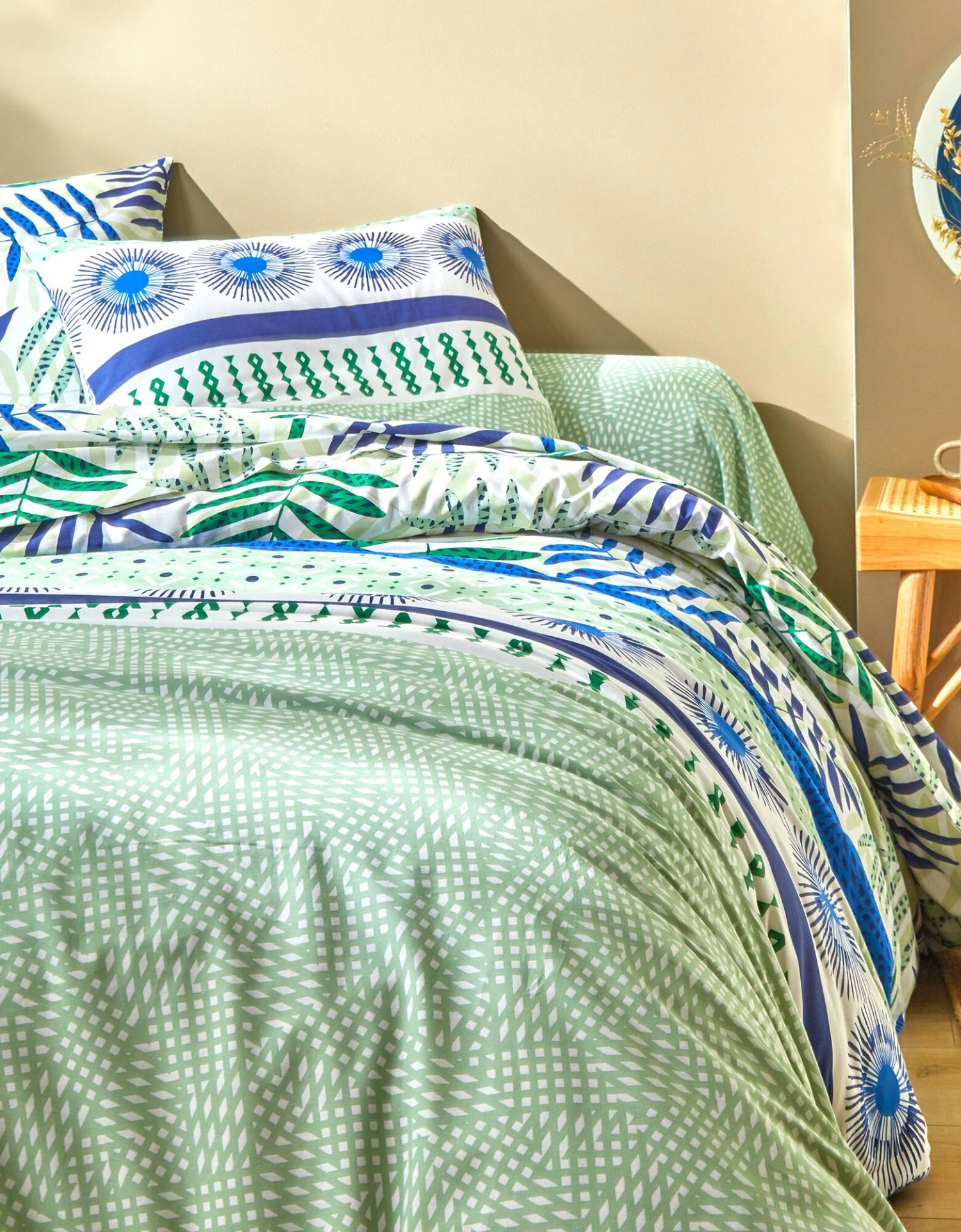 Linge De Lit Adèle Imprimé Feuillage Graphique - Coton – Image 4