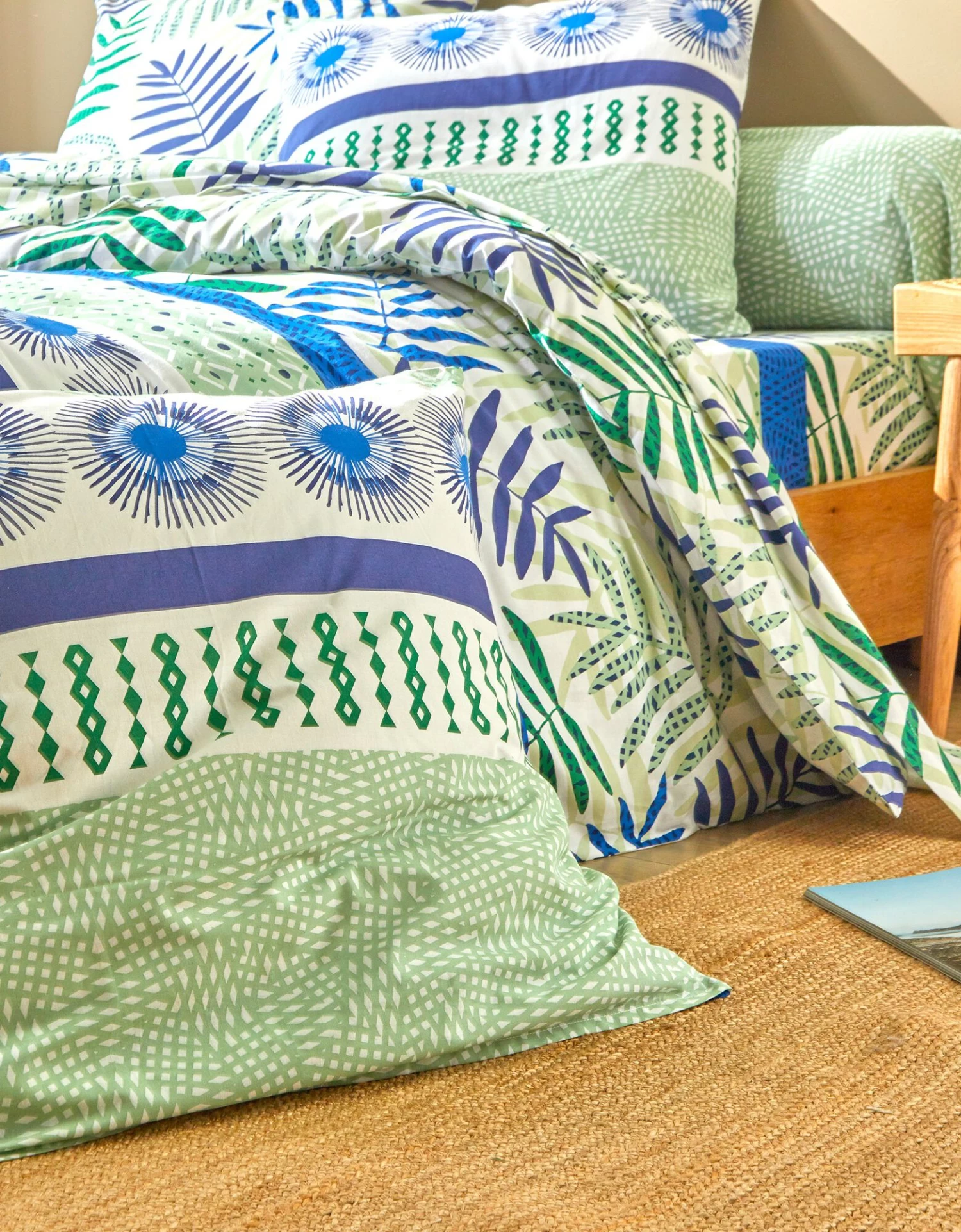 Linge De Lit Adèle Imprimé Feuillage Graphique - Coton – Image 5