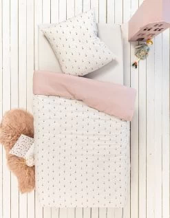 Parure De Lit Enfant Fleurie - Gaze De Coton