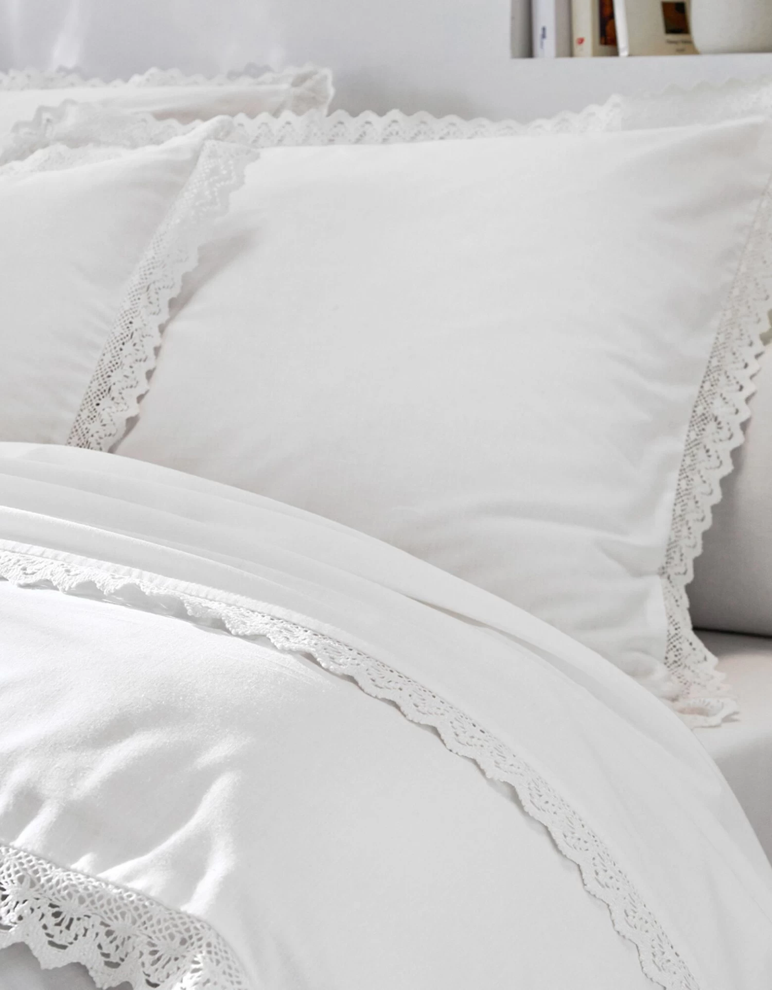 Linge De Lit Uni Dentelle Coton – Image 3