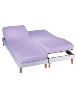 Drap-housse Uni Sommier Articulé Flanelle Bonnets 26 Cm