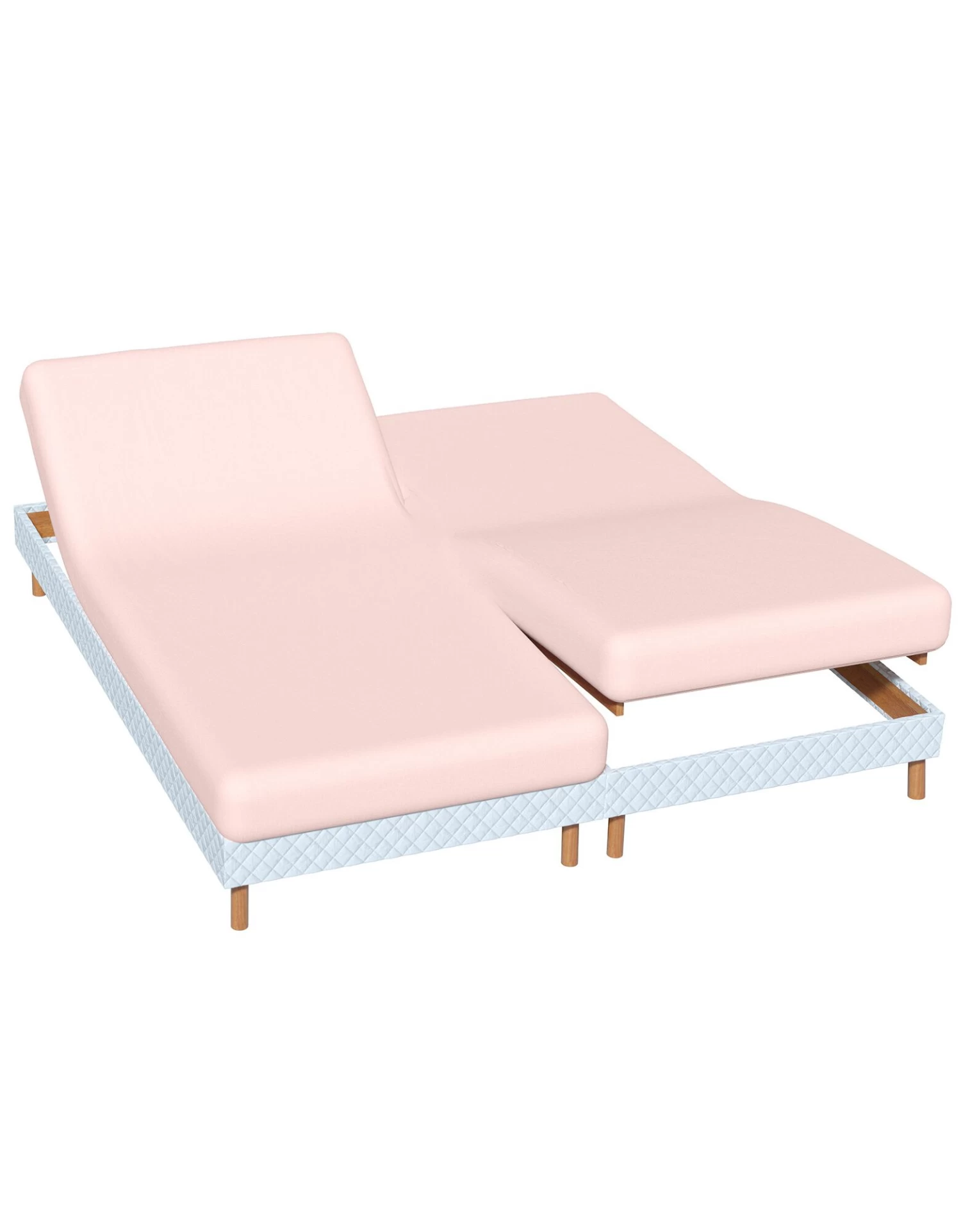 Drap-housse Uni Percale Sommier Articulé Bonnets 26 Cm