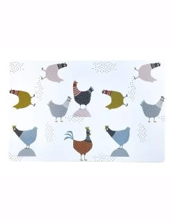 Set De Table Imprimé Poules - Lot De 4