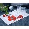Set De Table Rectangulaire Imprimé Coquelicots – Lot De 4