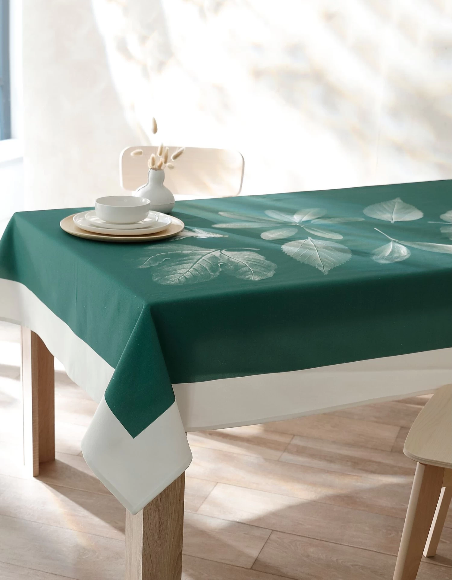 Nappe Fabriquée En France, Motif Placé Herbier - Coton Biologique(1)