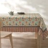 Nappe Fabriquée En France, Motif Fleuri Indian Fond Beige - Coton Biologique(1)