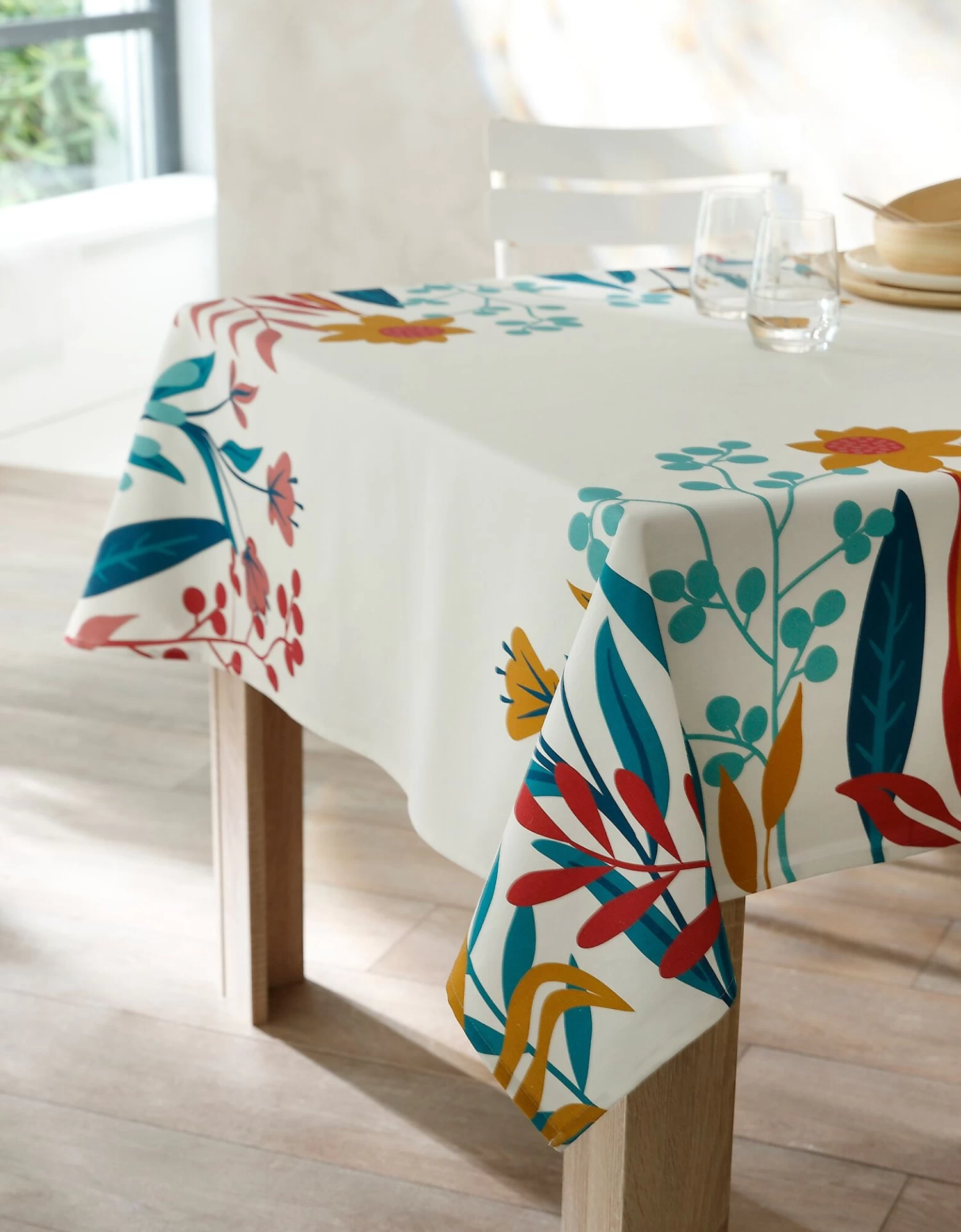 Nappe Fabriquée En France, Motif Frise Fleurs Spectaculaires - Coton Biologique(1) – Image 2