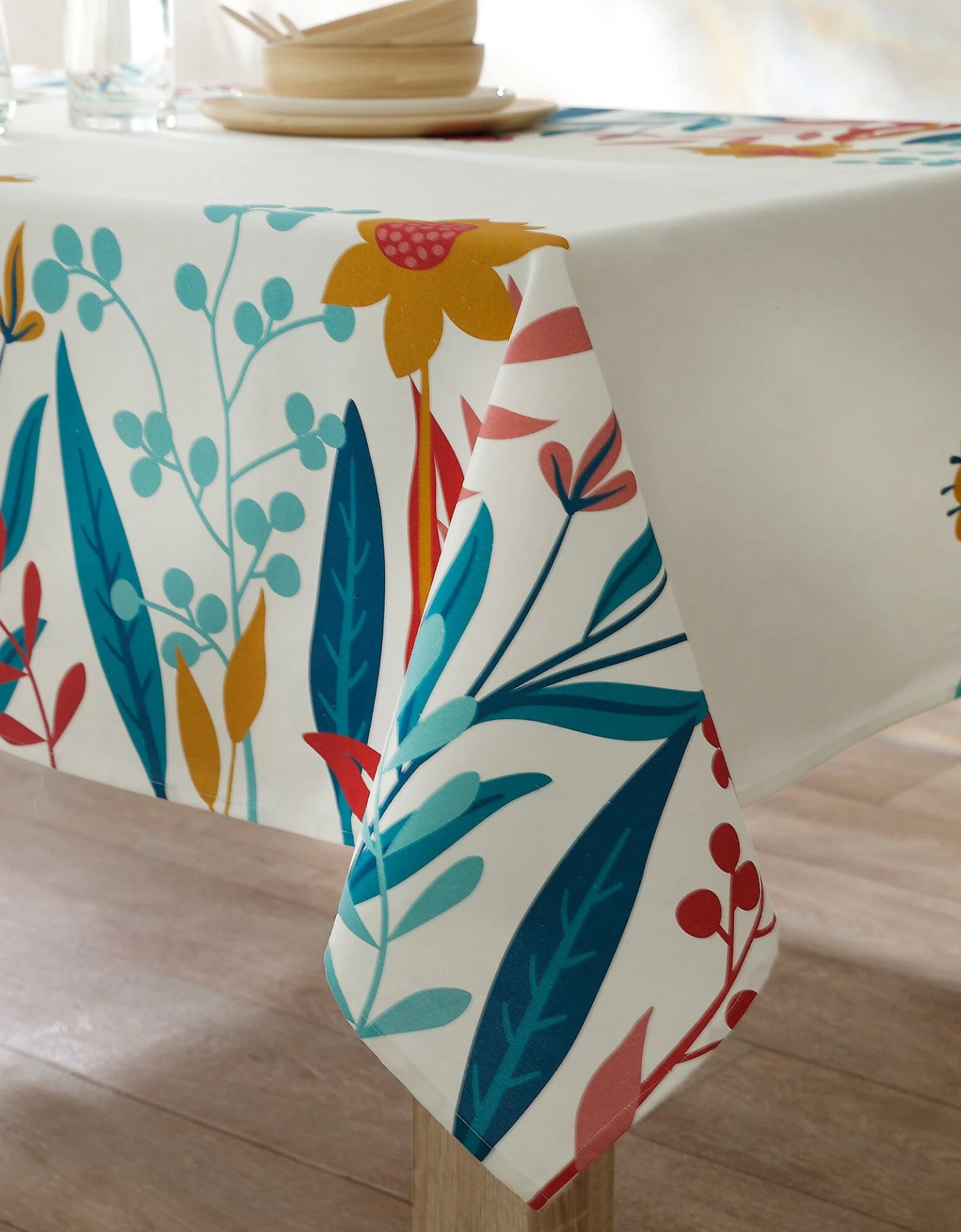 Nappe Fabriquée En France, Motif Frise Fleurs Spectaculaires - Coton Biologique(1) – Image 3