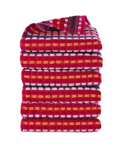 Essuie-mains éponge Grande Taille Fond Rouge - Lots