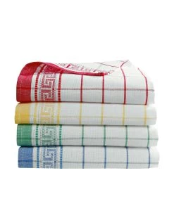 Torchon Mycène Coton Tissé Teint - Lots