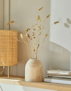 Vase En Bois Brut Forme Pot - Hauteur 15 Cm