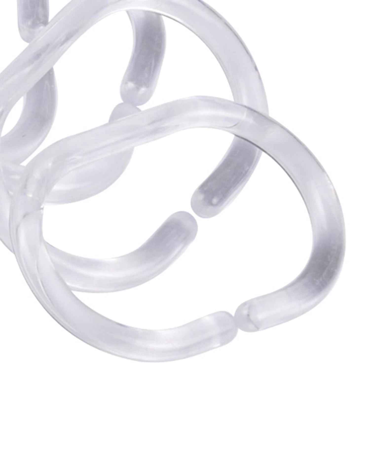 Anneaux De Douche Translucides - Lot De 12 – Image 2