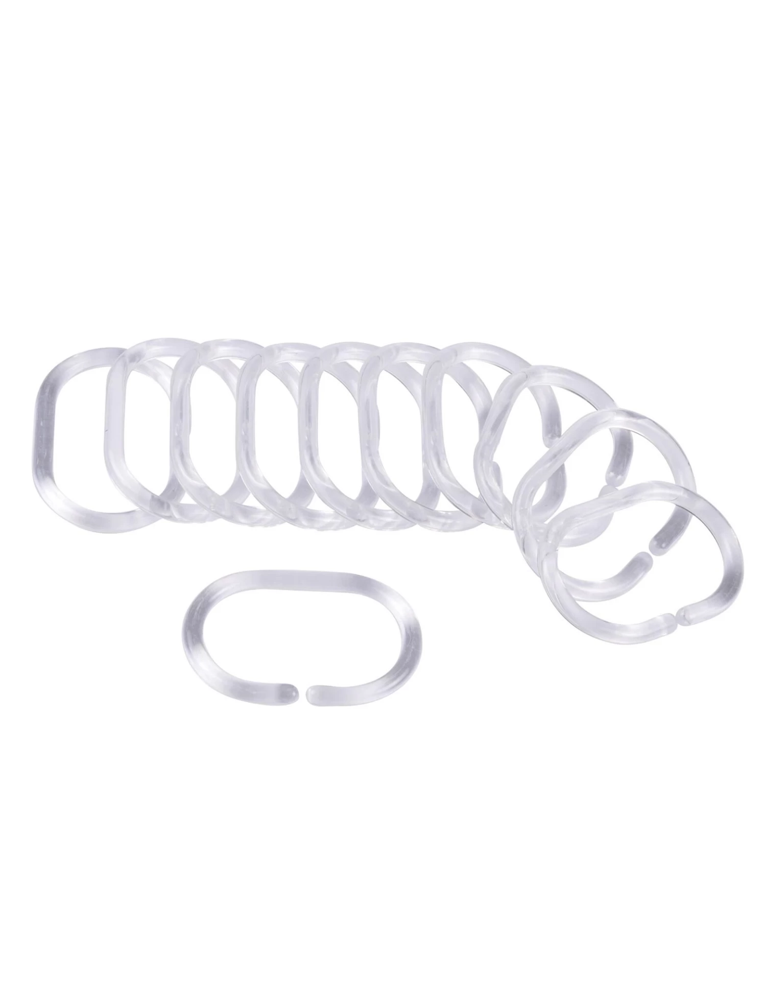 Anneaux De Douche Translucides - Lot De 12