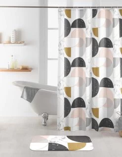 Rideau De Douche Imprimé Géométrique