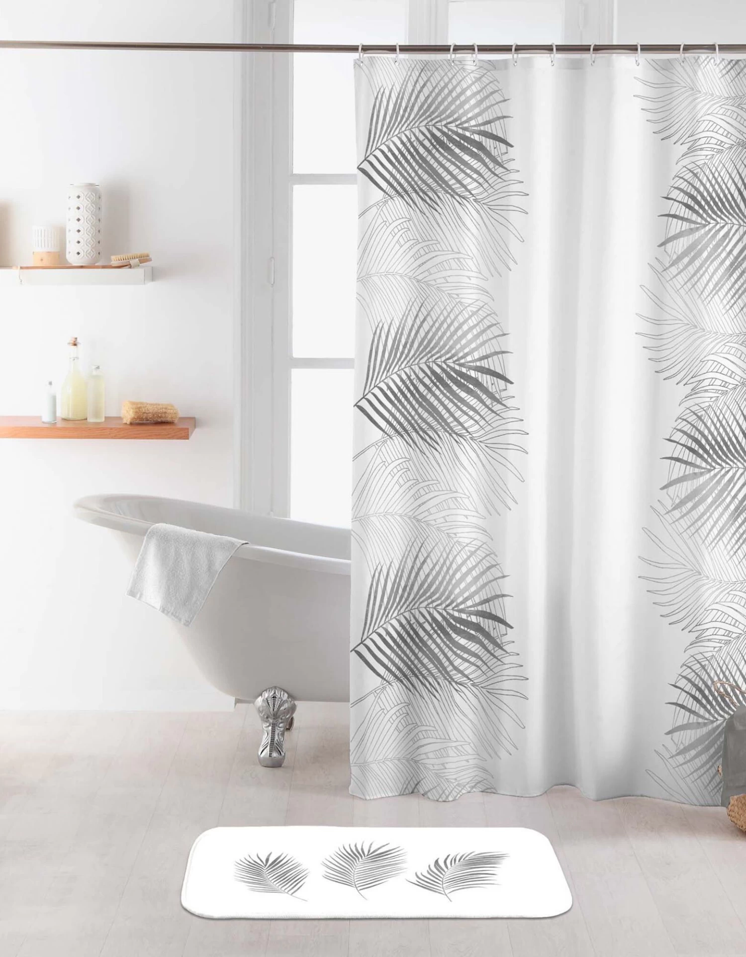 Rideau De Douche Imprimé Feuillage