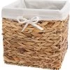 Panier De Rangement Pliable Forme Carré Tressé Jacinthe D'eau
