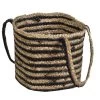Panier De Rangement Zebu En Jute Rayé Noir/naturel