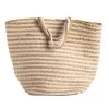 Panier Rayé Jute Véritable Et Corde Tressée