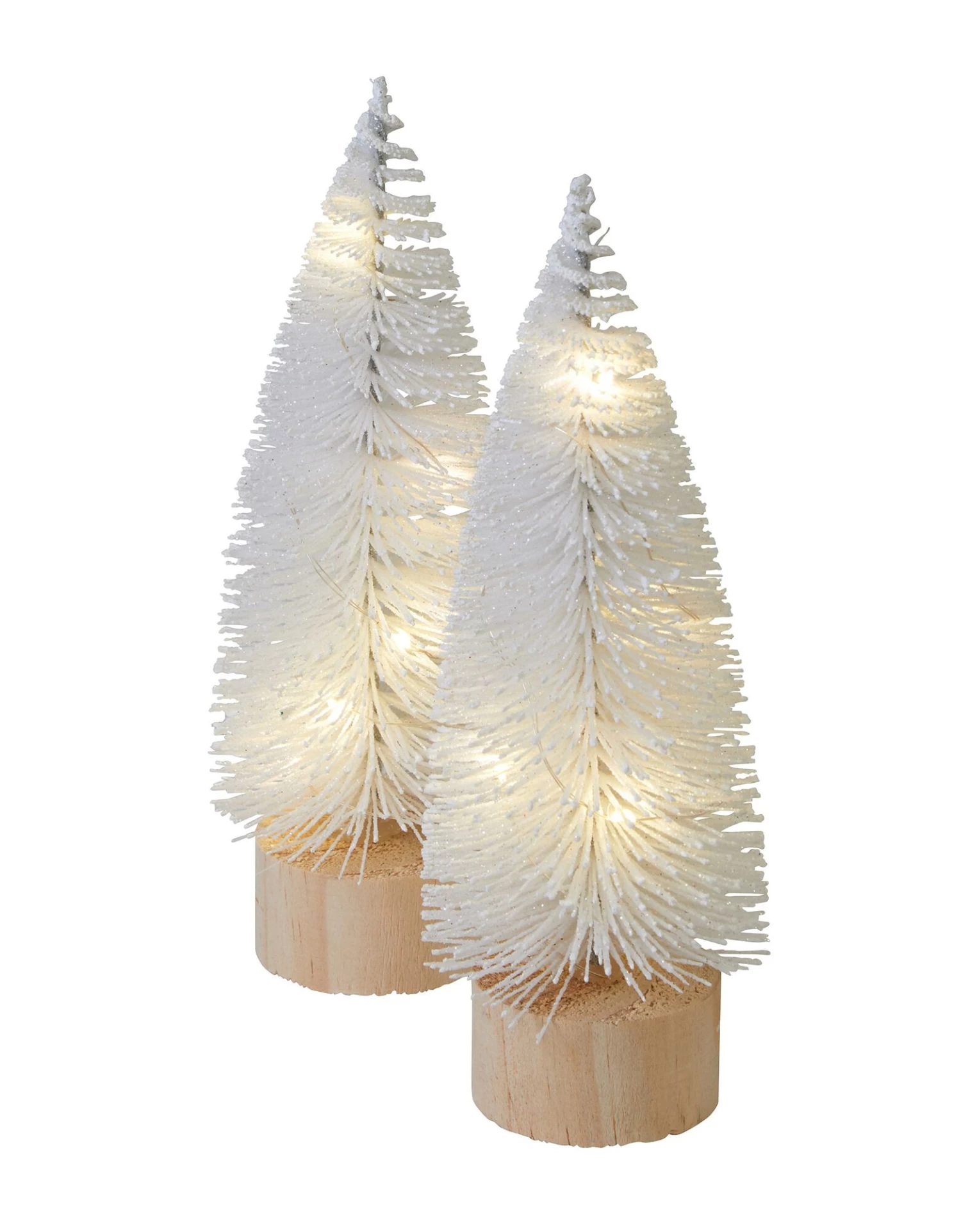 Lot De 2 Sapins Lumineux à Leds Blanc – Image 2
