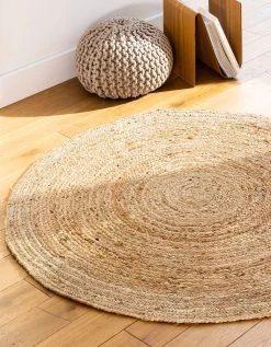 Tapis Rond Uni En Jute