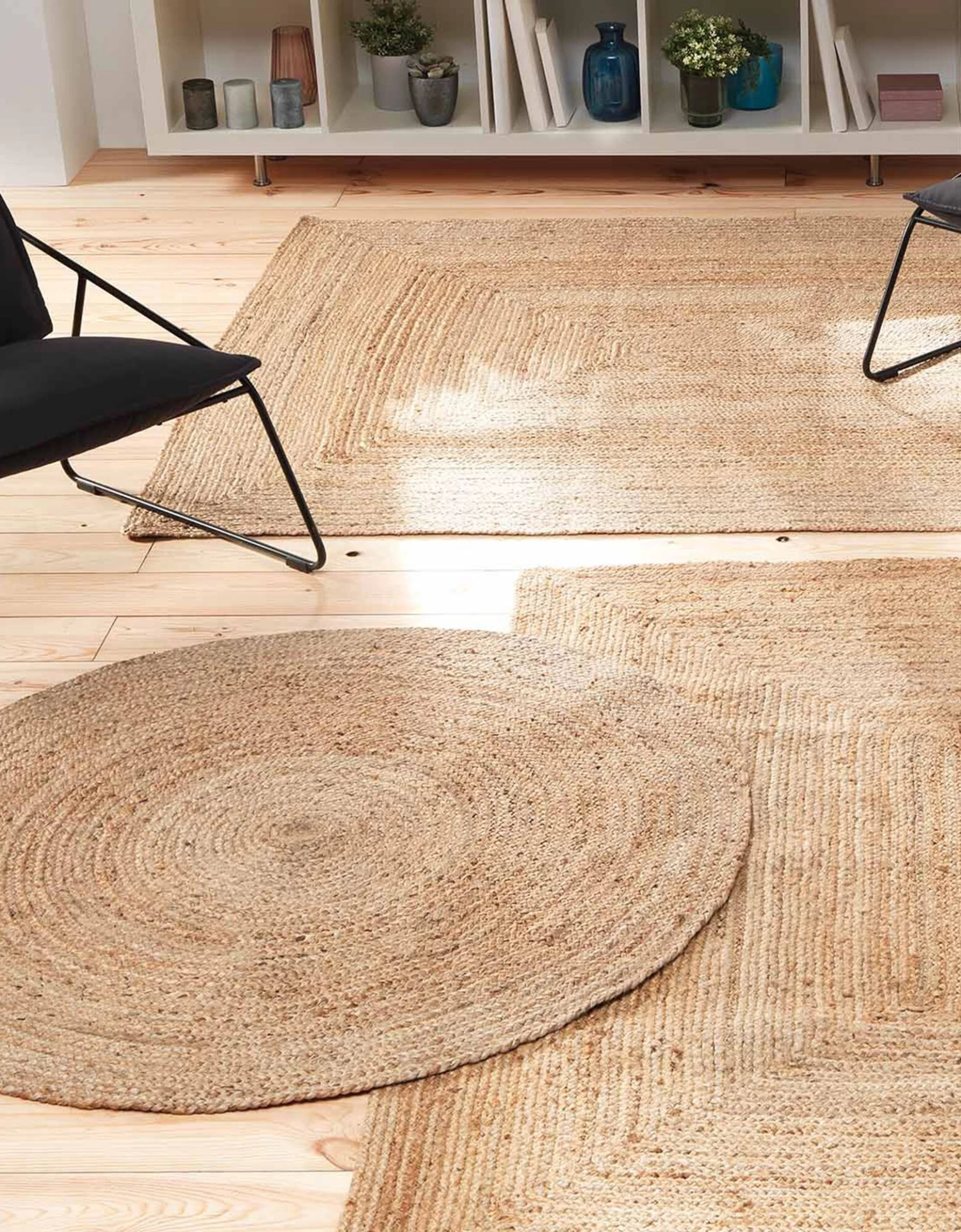 Tapis Rond Uni En Jute – Image 2