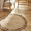 Tapis Rond Jute Naturelle Contour Bouclette