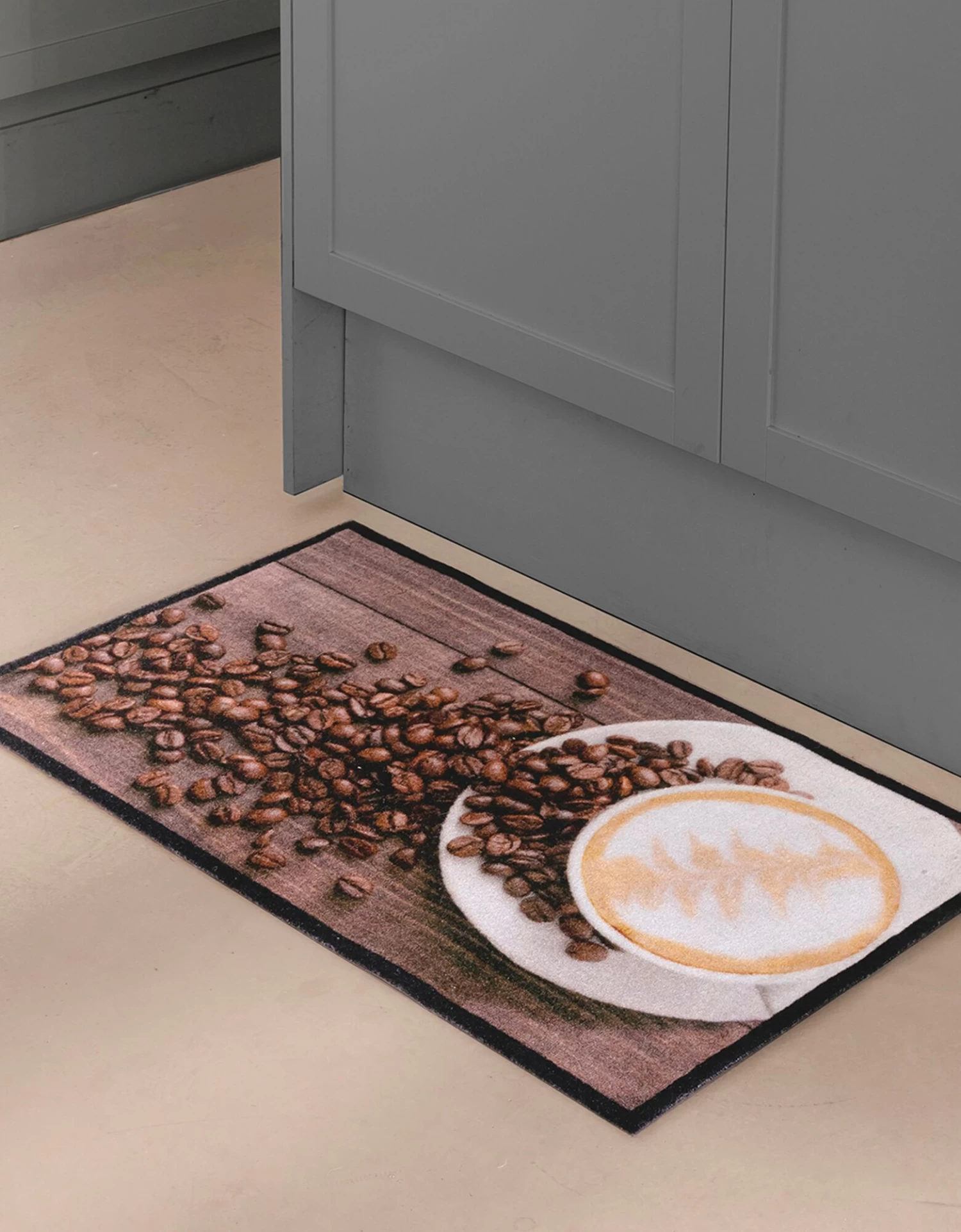 Tapis De Cuisine Velours Motif Café – Image 2