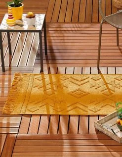 Tapis Jacquard à Franges Safran