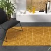 Tapis Rectangulaire Motif Géométrique Jaune