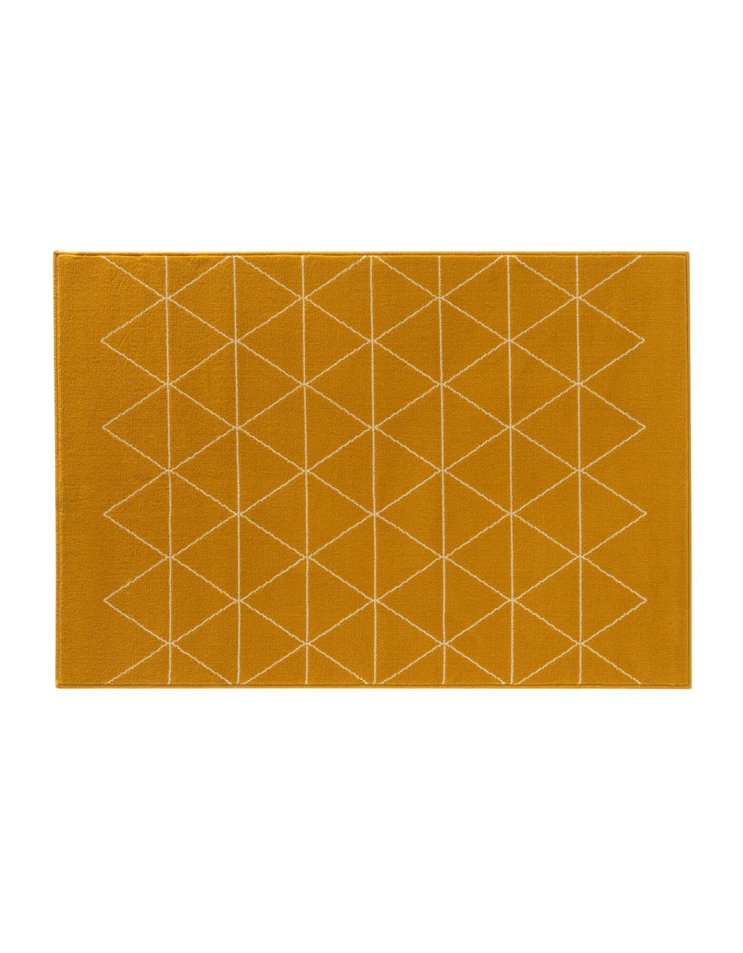 Tapis Rectangulaire Motif Géométrique Jaune – Image 2