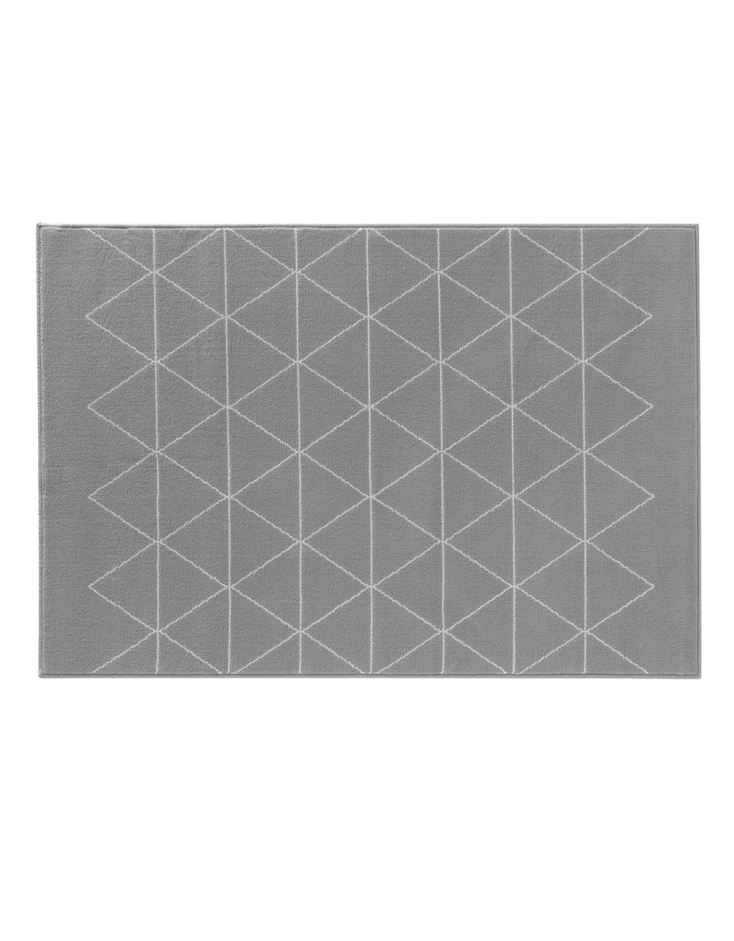 Tapis Rectangulaire Motif Géométrique Gris – Image 2