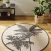 Tapis Rond Imprimé Palmiers