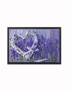 Tapis Anti-poussière Imprimé Coeur Lavande