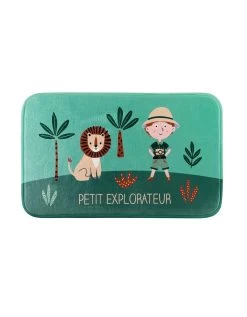Tapis Enfant Velours Imprimé Petit Explorateur - Rectangulaire