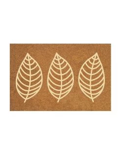 Paillasson Coco Imprimé Feuilles - Rectangulaire