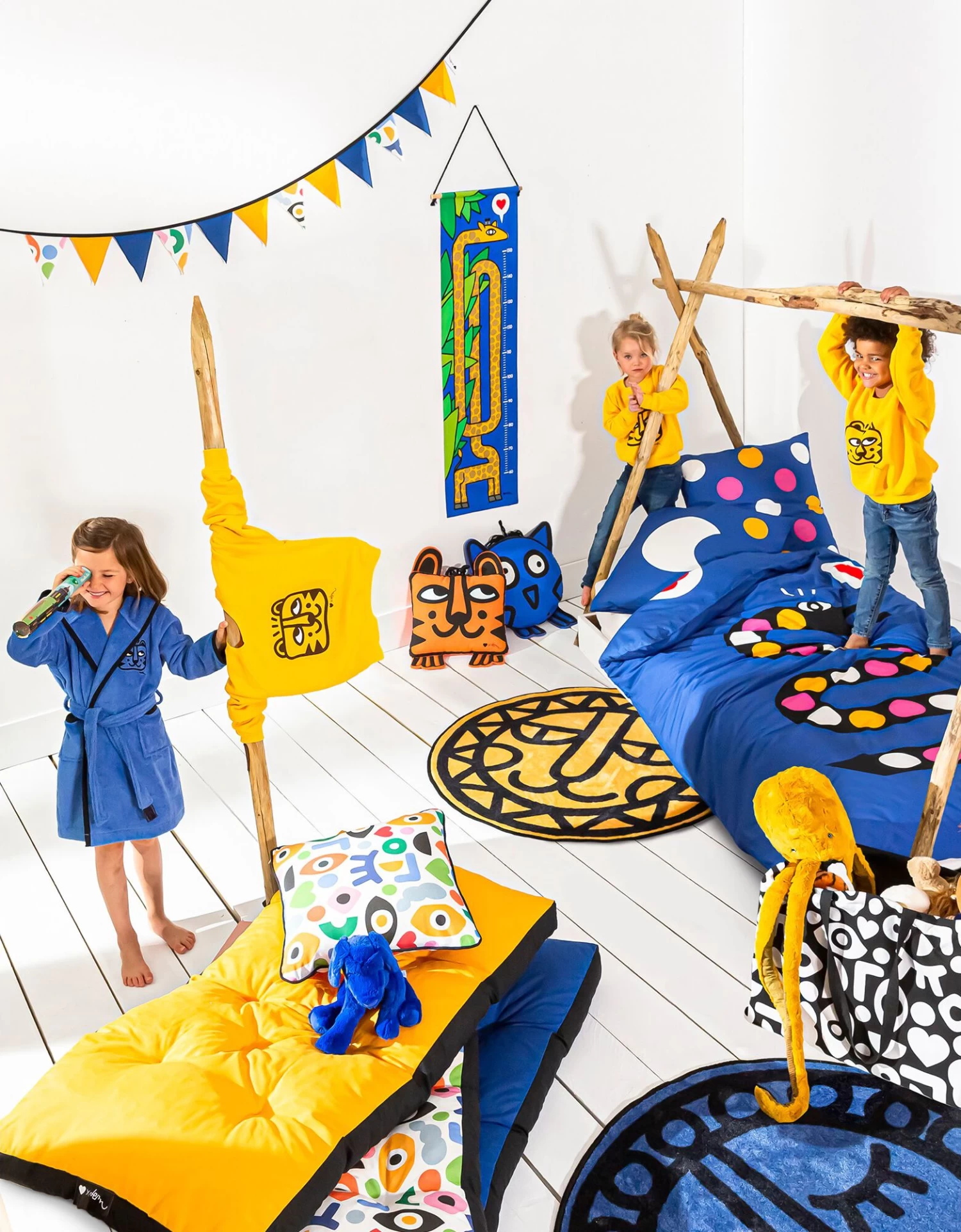 Tapis Rond Imprimé Tête De Lion Fond Jaune, Collection Enfant LEM – Image 4